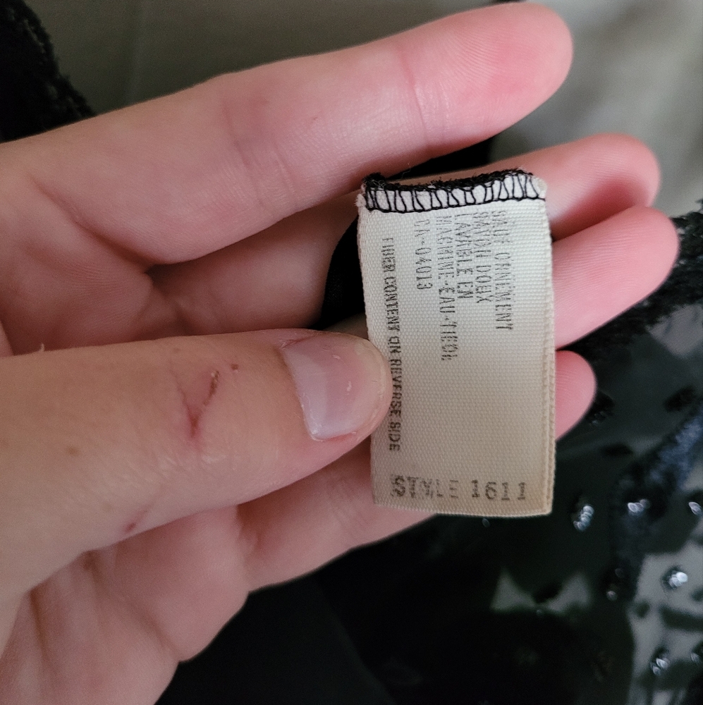 RARE VINTAGE Saks Fifth Avenue by designer Blanche Black Satin Chiffon Net Night - Picture 6 of 8